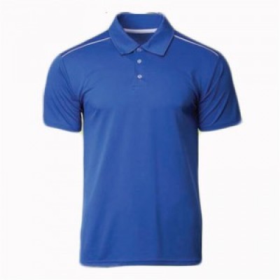 SKP011 Order POLO shirts for men and women to make sports Polo shirts Polo shirts clothing factory contrast color shoulder stripes back view